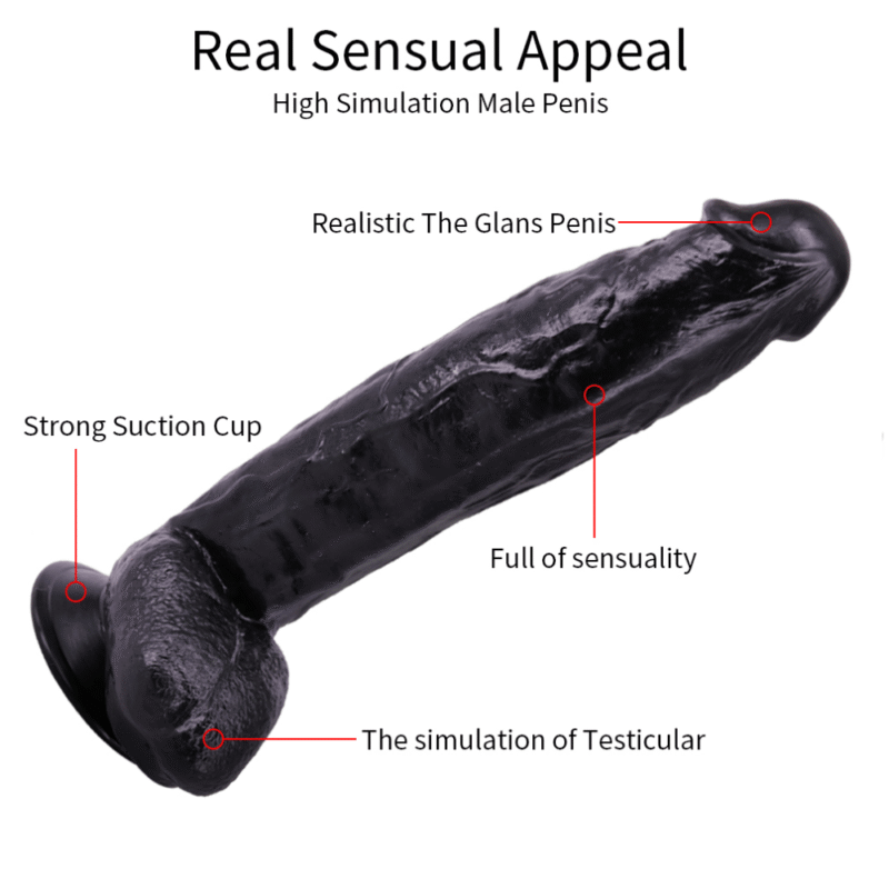 30 Cm Vantuzlu Damarlı Gerçekçi Dokulu Zenci Dildo